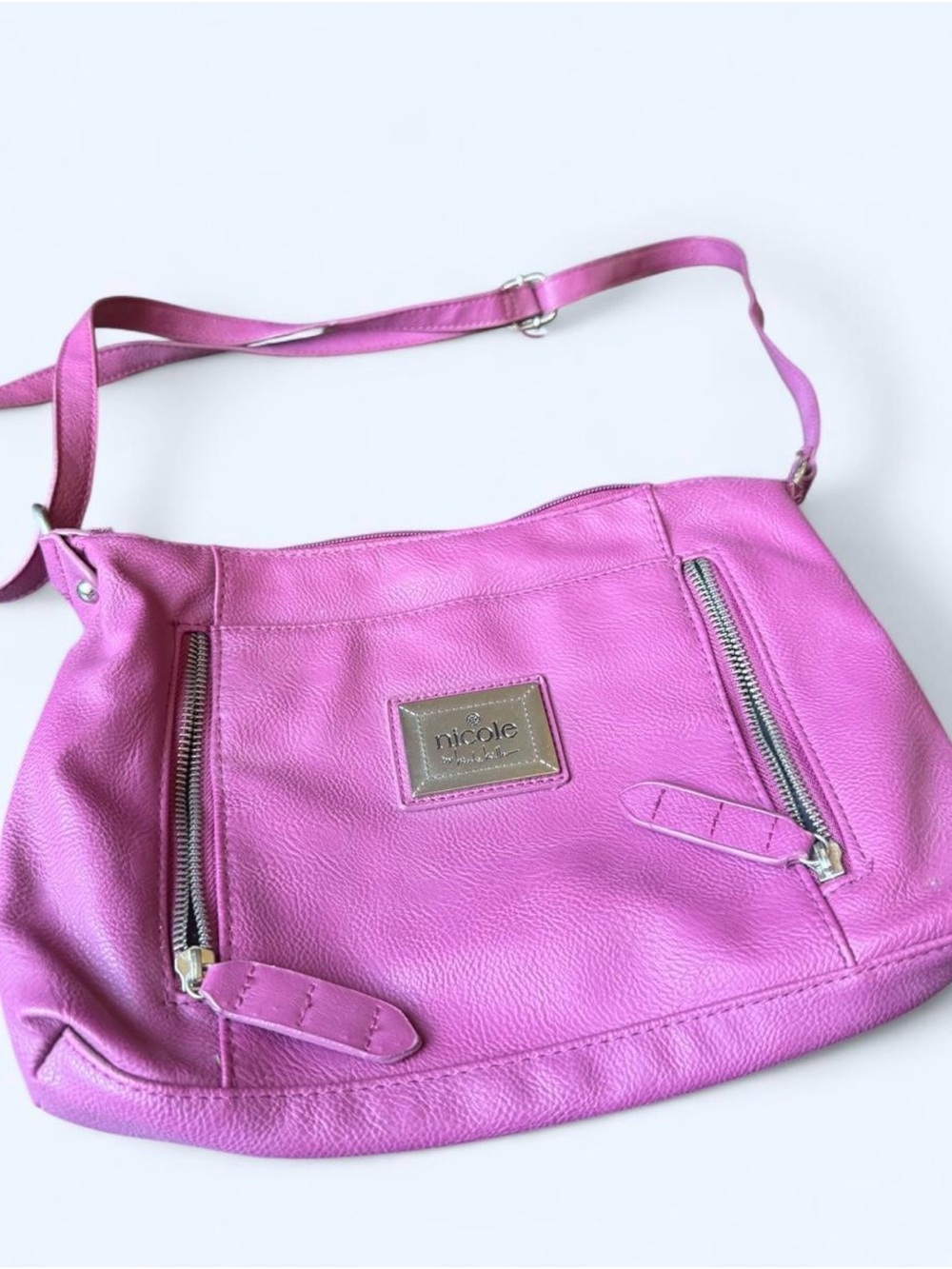 Nicole by Nicole Miller Bright Pink Crossbody Shoulder Bag